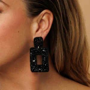 PAULIE POCKET Classic Shimmer Earrings - Black - Pin