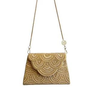 PAULIE POCKET Beaded Bag - Beige